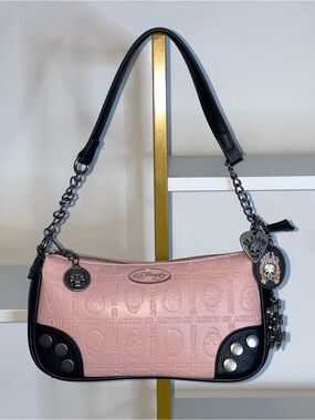 Ed Hardy Pink Skull Shoulder Bag